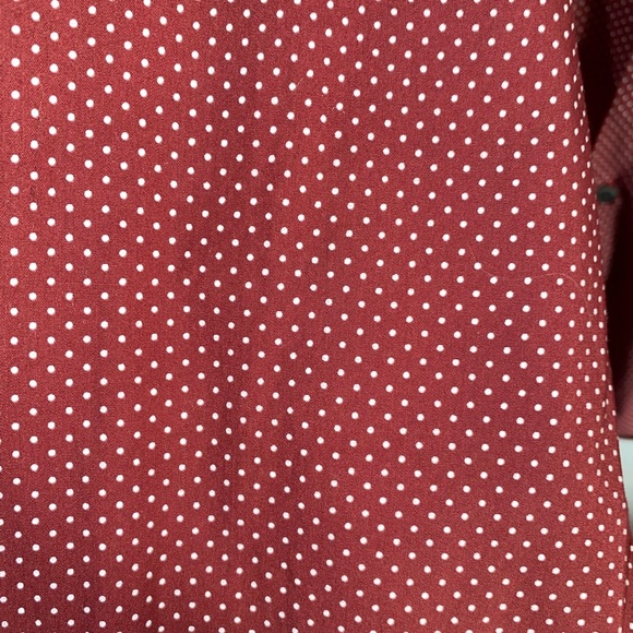 Red EXPRESS Button Down Shirt w/ Polka Dot Pattern - Picture 3 of 3